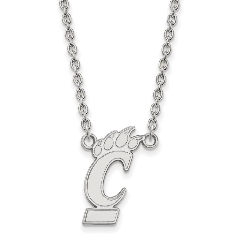 Sterling Silver U Of Cincinnati Large Pendant Necklace